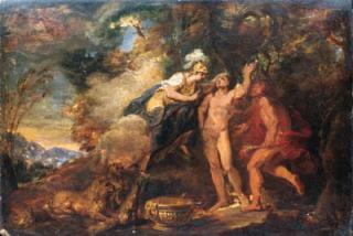 Louis De Silvestre - Prometheus fashioning man from clay in the presence of Minerva