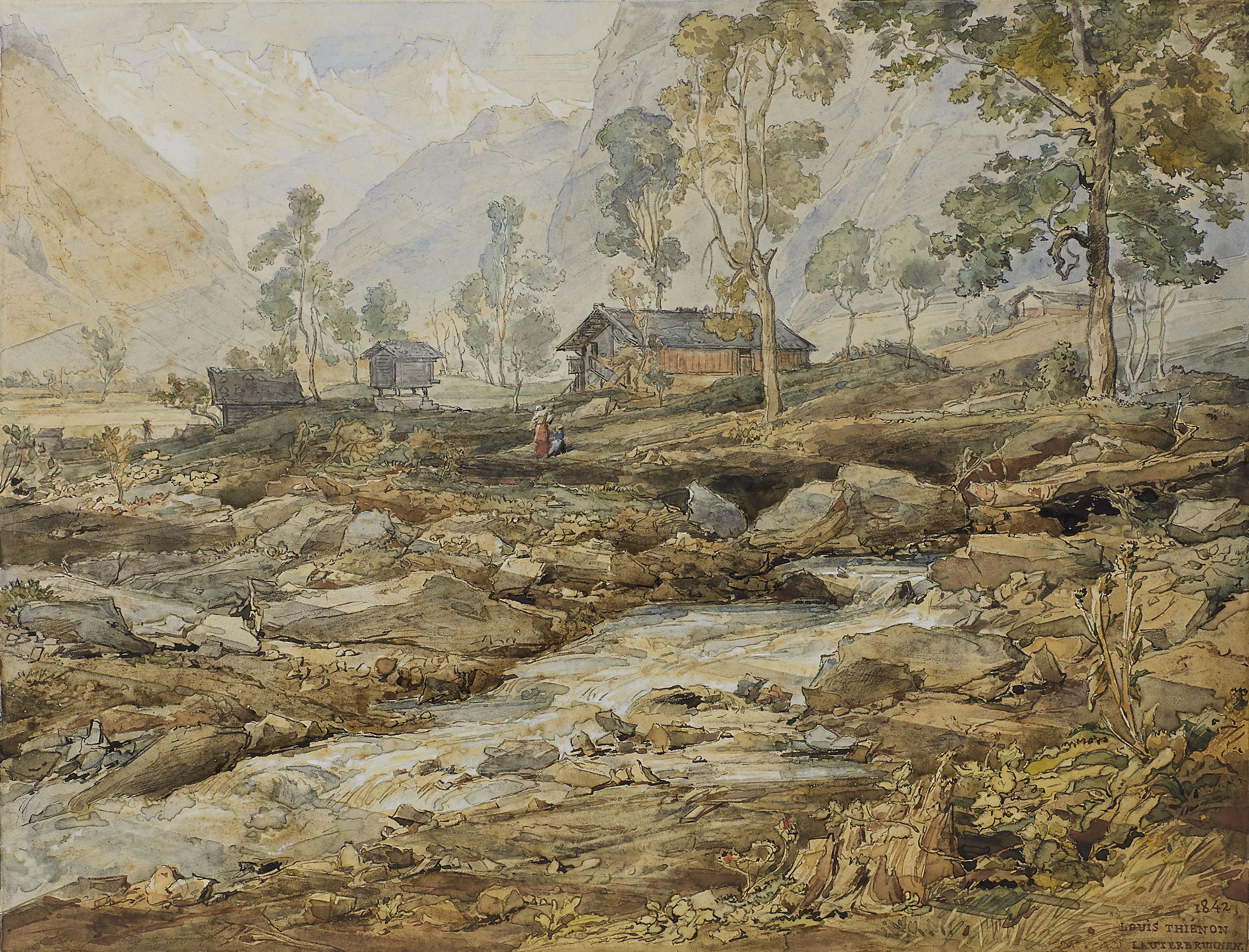 Louis-Désiré Thiénon - Chalets dans la vallée de Lauterbrunnen en Suisse