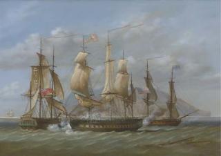 Louis Dodd - The capture of the H.M.S. Cyane and H.M.S. Levant by the U.S.F. Constitution off Madeira, 1815