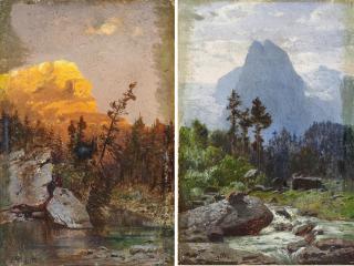 Louis Douzette - Zwei Gemälde: Im Hochgebirge