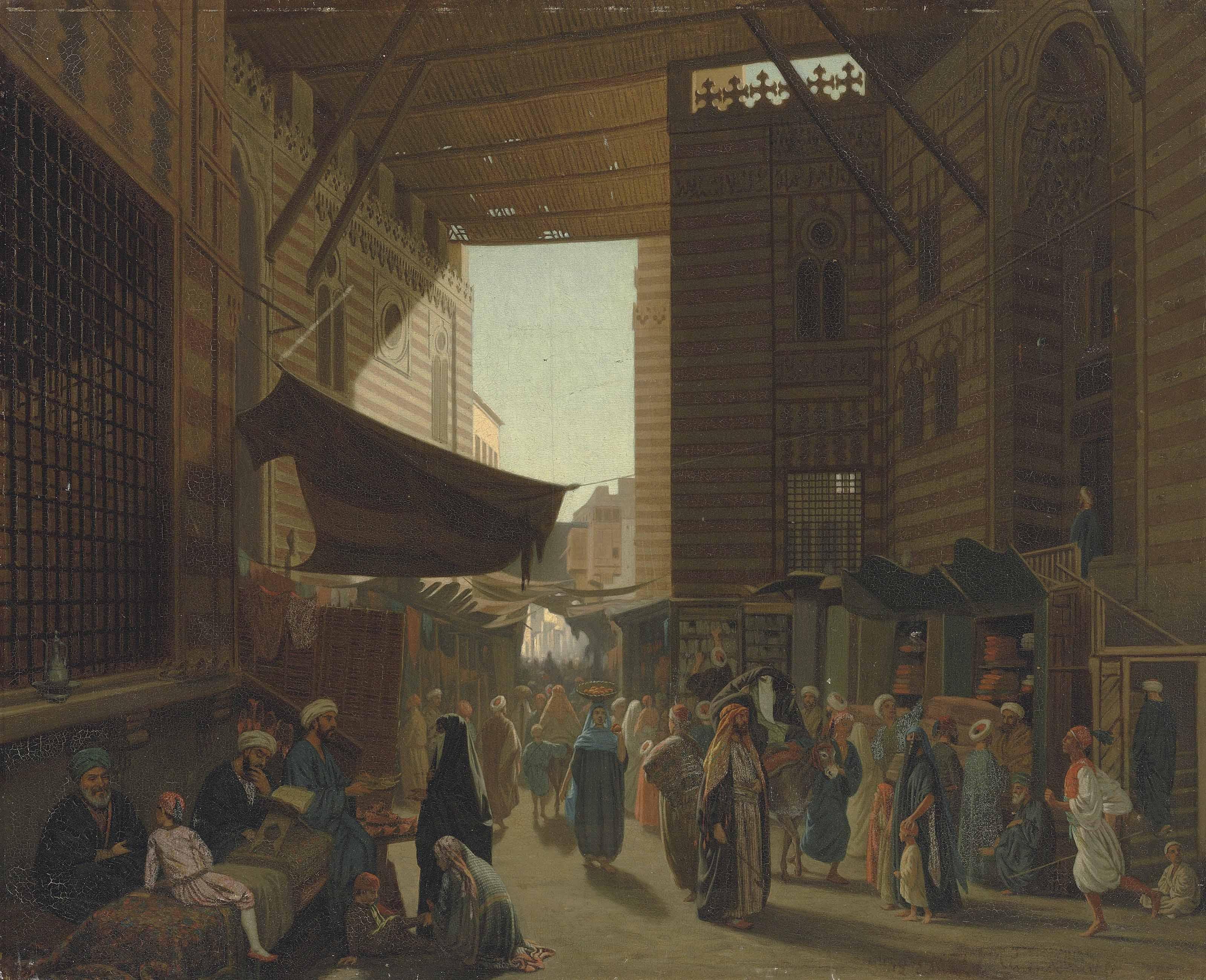 Louis Émile Pinel De Grandchamp - At the Bazaar, Cairo