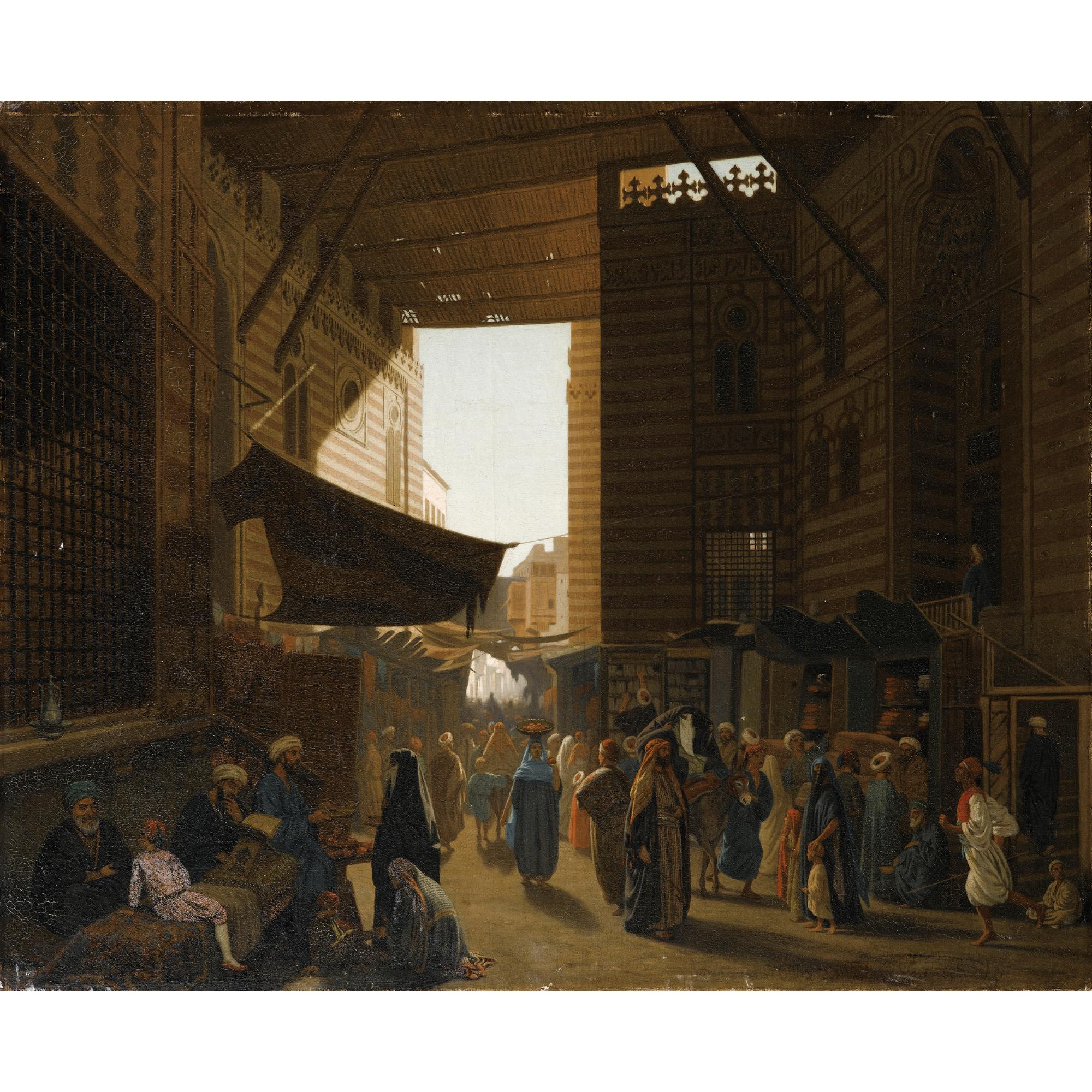 Louis-Emile Pinel De Grandchamp - Marché Aux Étoffeslouis-Emile Pinel De Grandchamp ; The Market For Fabrics ; Trace Of Signature Lower Right ; Oil On Canvas ; Unframed