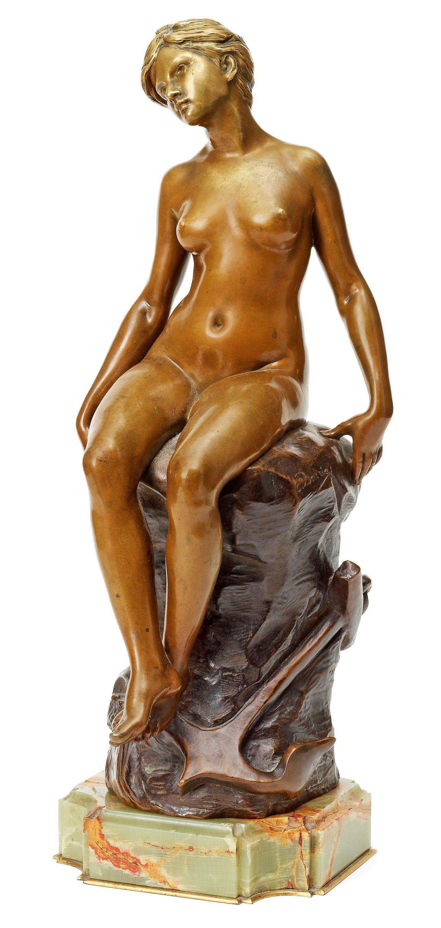 Louis Ernest Barrias - Nude on cliff with anchor