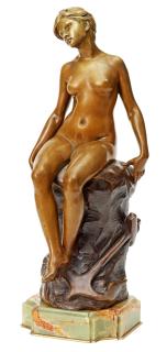 Louis Ernest Barrias - Nude on cliff with anchor