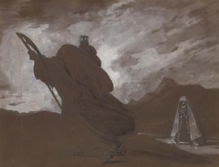 Louis-Eugène-Gabriel Isabey - An allegory of Death, with scythe and hourglass