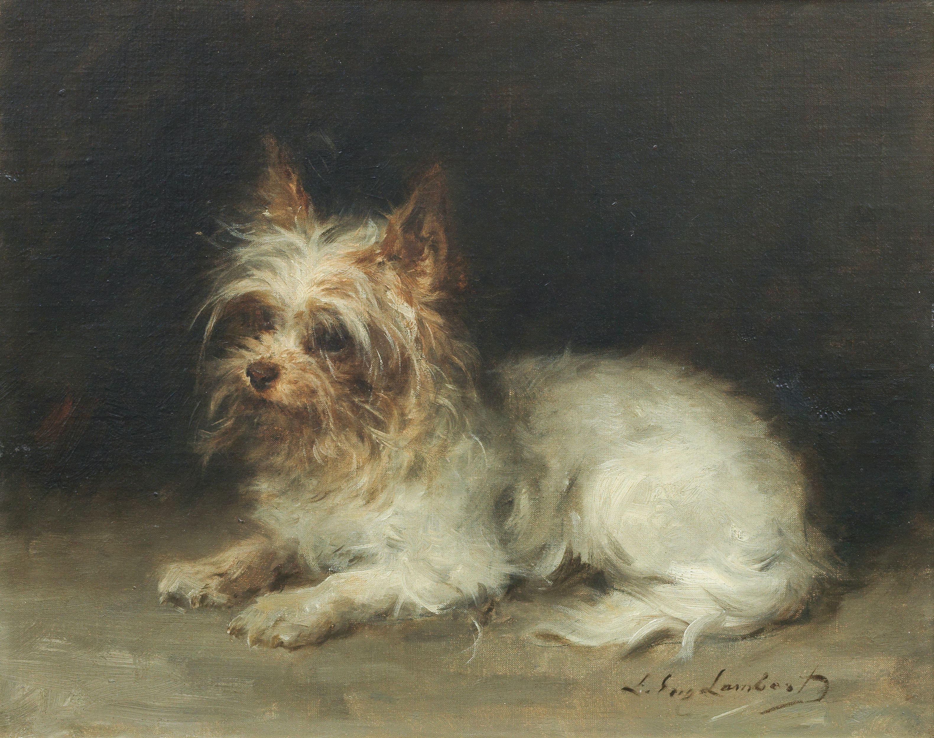 Louis Eugène Lambert - A Seated Terrier