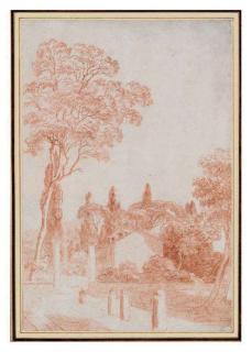 Louis-François Cassas - Villas in a wooded landscape, a pair of drawings