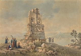 Louis-François Cassas - Vue Imaginaire Des Ruines Du Tombeau D\'Antioches Philopappos À Athènes