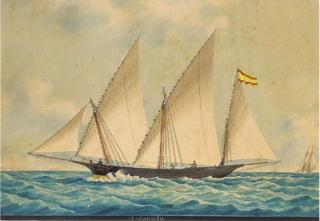 Louis Francois Prosper Roux - The Spanish trading xebec Antonieta off Marseilles