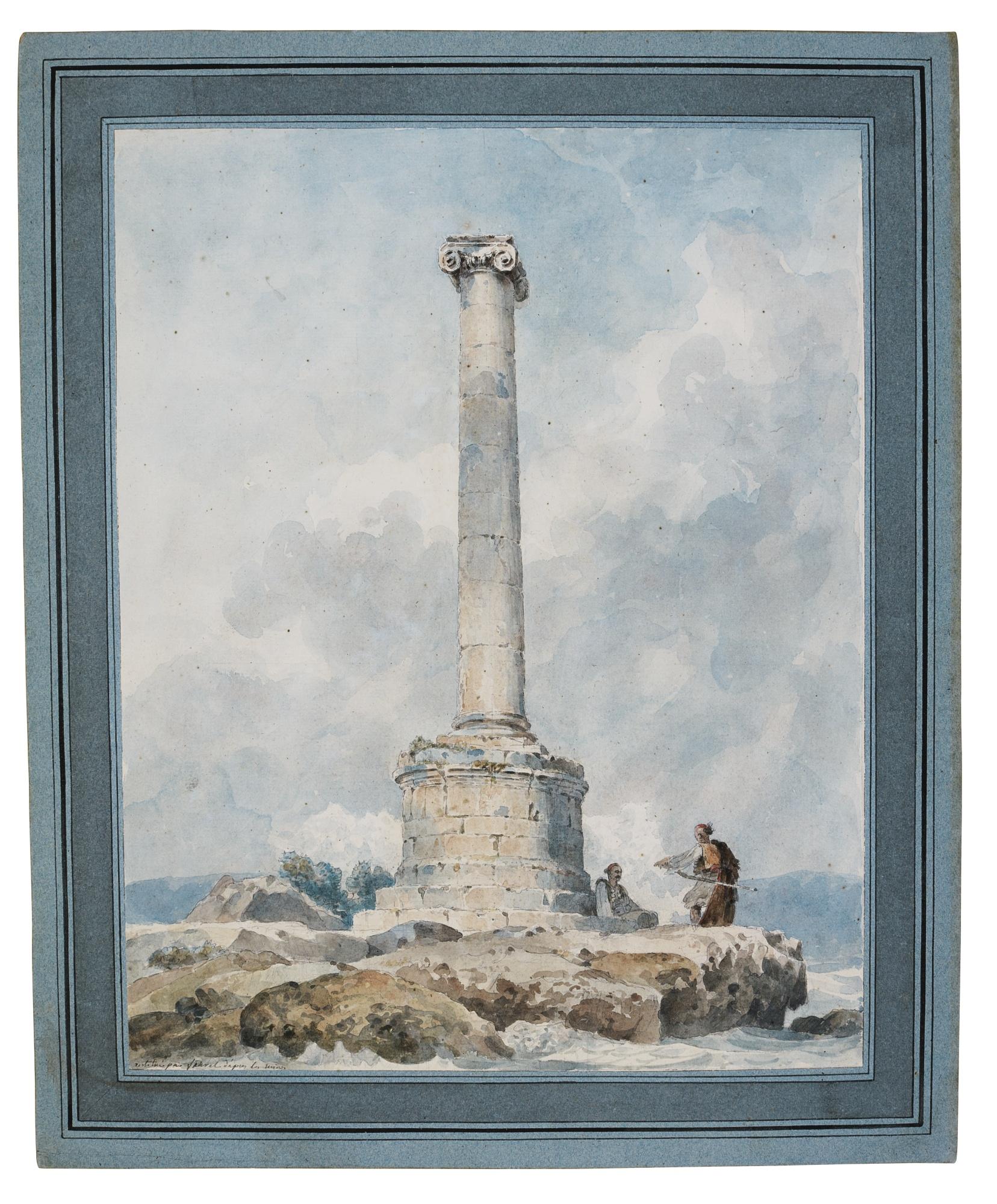 Louis François Sébastien Fauvel - A Column, Possibly The Column Of Aphrodite At Aegina