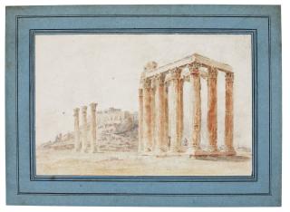 Louis François Sébastien Fauvel - Athens: The Temple Of Olympian Zeus, From The South