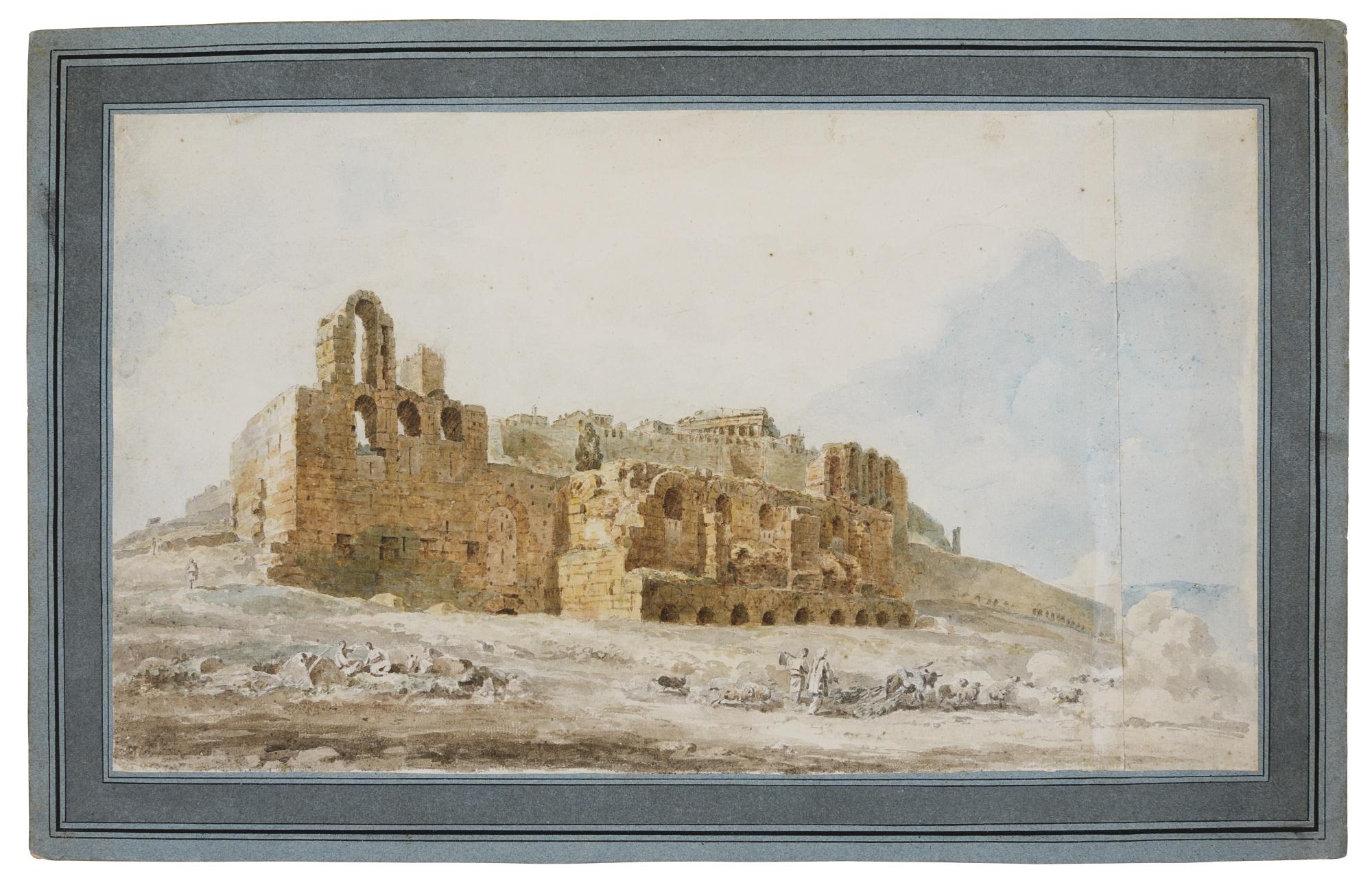 Louis François Sébastien Fauvel - The Odeon Of Herodius Atticus, On The South Side Of The Acropolis