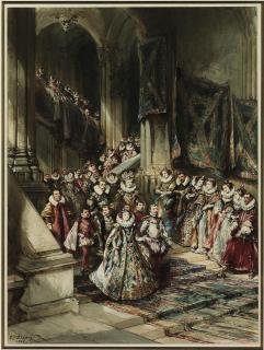 Louis-Gabriel-Eugène Isabey - A Royal wedding