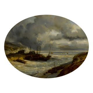 Louis-Gabriel-Eugène Isabey - Bateaux Sur Le Rivage