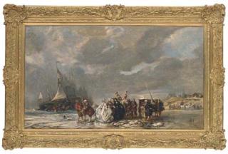 Louis-Gabriel-Eugène Isabey - Débarquement de la pêche sur la plage