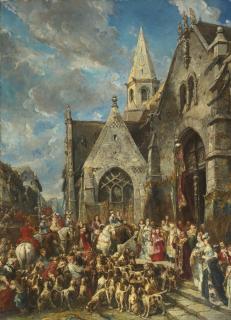 Louis Gabriel Eugène Isabey - French St. Hubert\'S Day (The Blessing Of The Hounds)