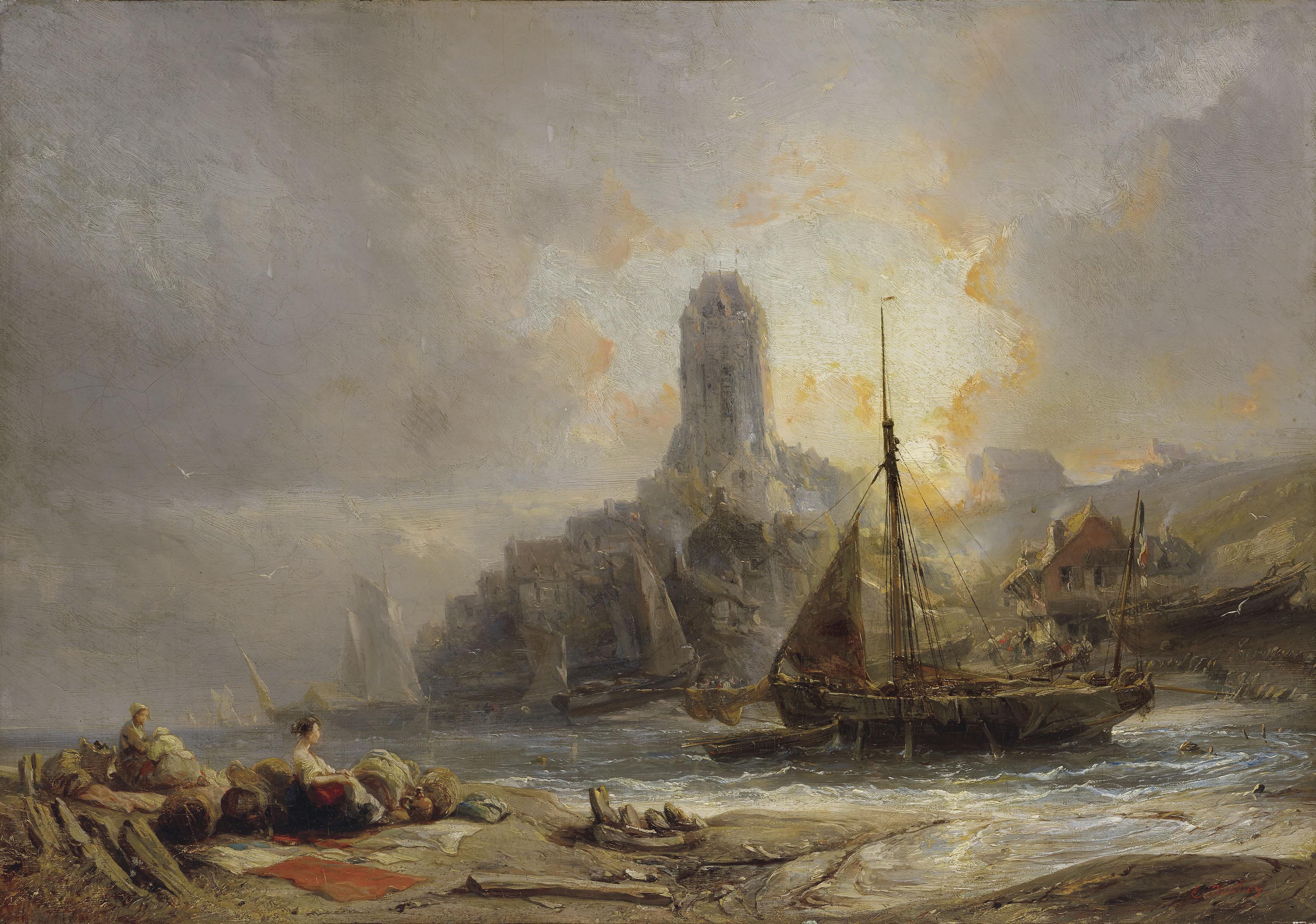 Louis-Gabriel-Eugène Isabey - Village de pêcheurs