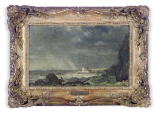 Louis-Gabriel Moreau - A rocky coastline