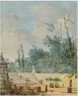 Louis-Gabriel Moreau - Deux Vues Du Parc De Saint-Cloud
