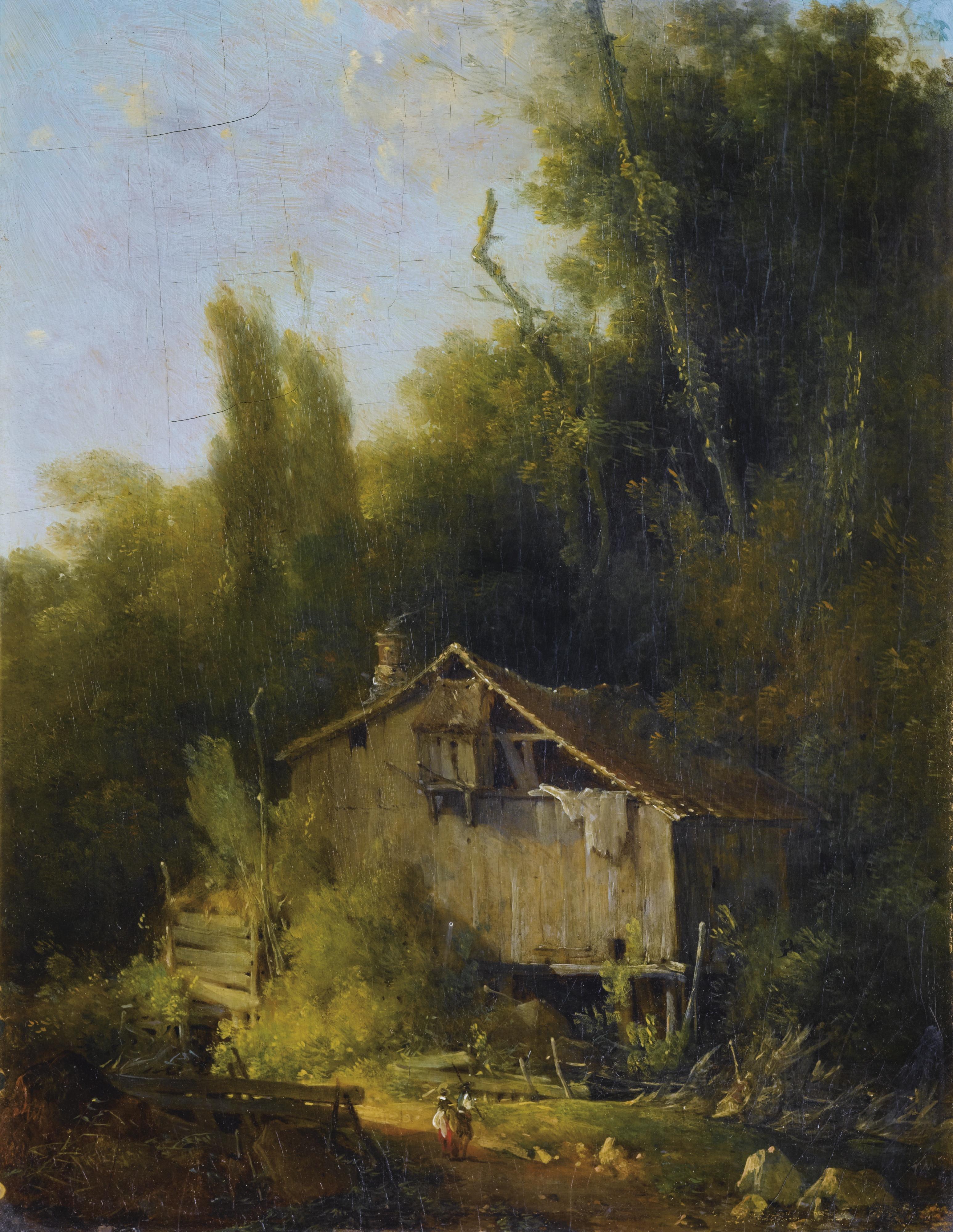 Louis Gabriel Moreau - Le Vieux Moulinlouis Gabriel Moreau Called L\'Aîné ; The Old Mill ; Signed With Monogram Lower Right ; Oil On Panel