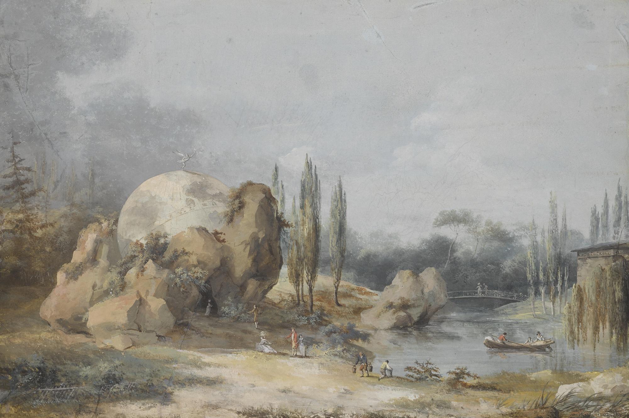 Louis-Gabriel Moreau - The Garden Of Pierre-Augustin Caron De Beaumarchais In Paris