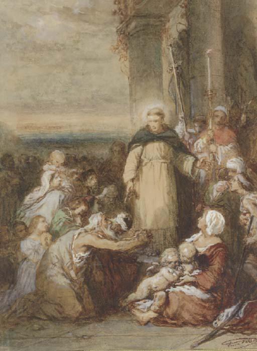 Louis Gallait - Saint Francis preaching to the poor