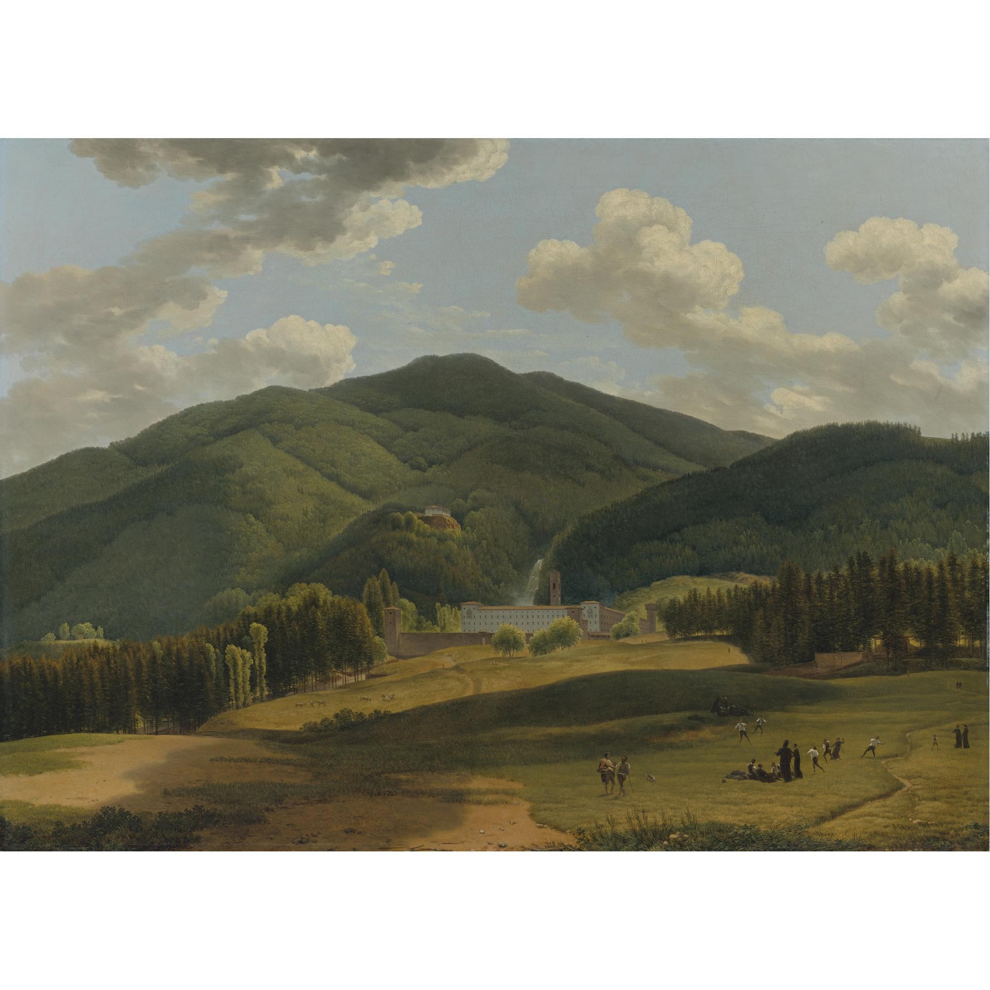 Louis Gauffier - A View Of The Benedictine Abbey At Vallombrosa