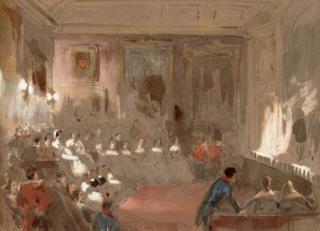 Louis Haghe, P.R.I. - A theatrical performance in the Rubens Room, Windsor Castle