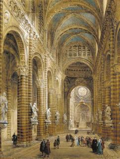 Louis Haghe - Interior of the cathedral at Sienna