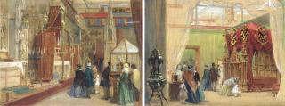 Louis Haghe - Two Interiors Of The Great Exhibition: The Medieval Court; And The Austrian Court