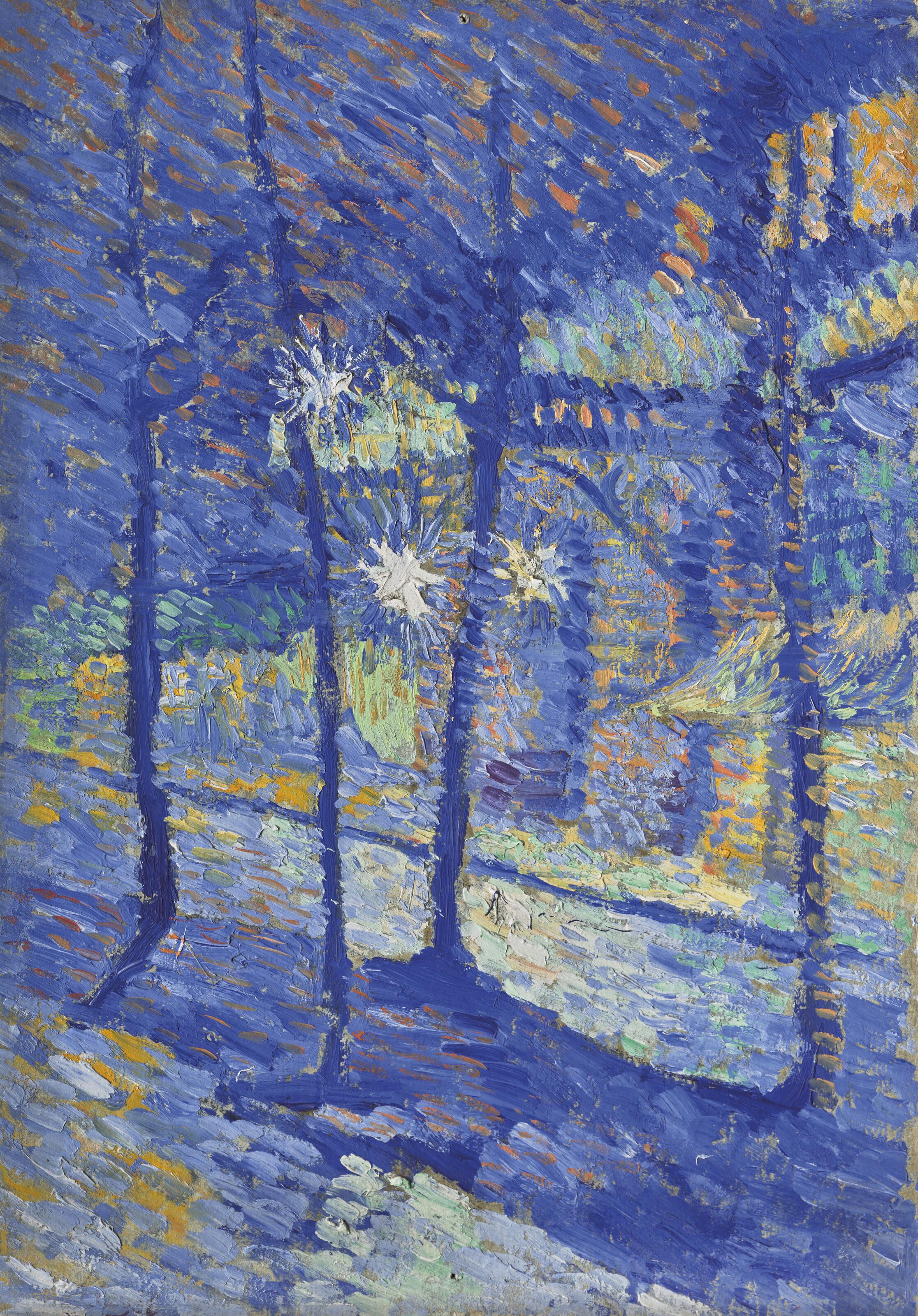 Louis Hayet - Paysage nocturne