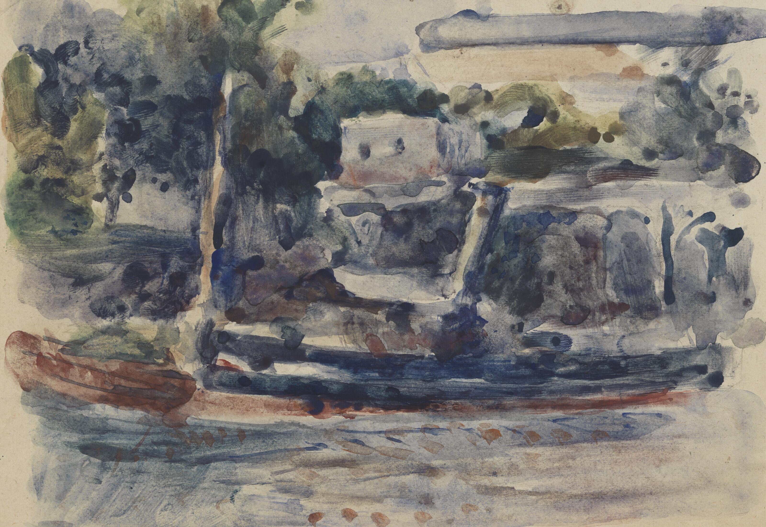 Louis Hayet - Remorquer, quai Bucherel, Pontoise; Les Becs de gaz