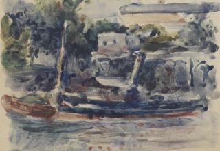 Louis Hayet - Remorquer, quai Bucherel, Pontoise; Les Becs de gaz