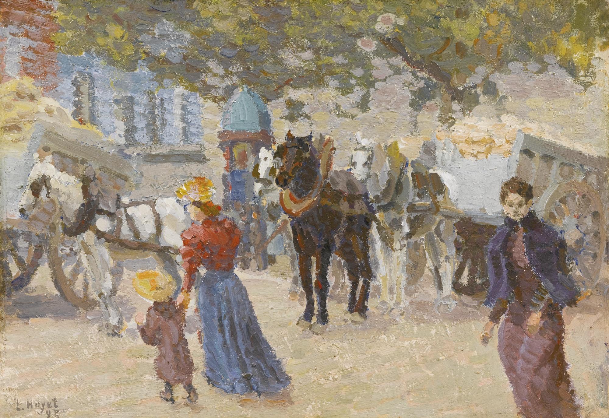 Louis Hayet - Une Rue Parisienne