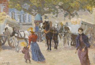 Louis Hayet - Une Rue Parisienne