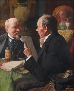 Louis Henry Charles Moeller - Two Gentlemen in Conversation