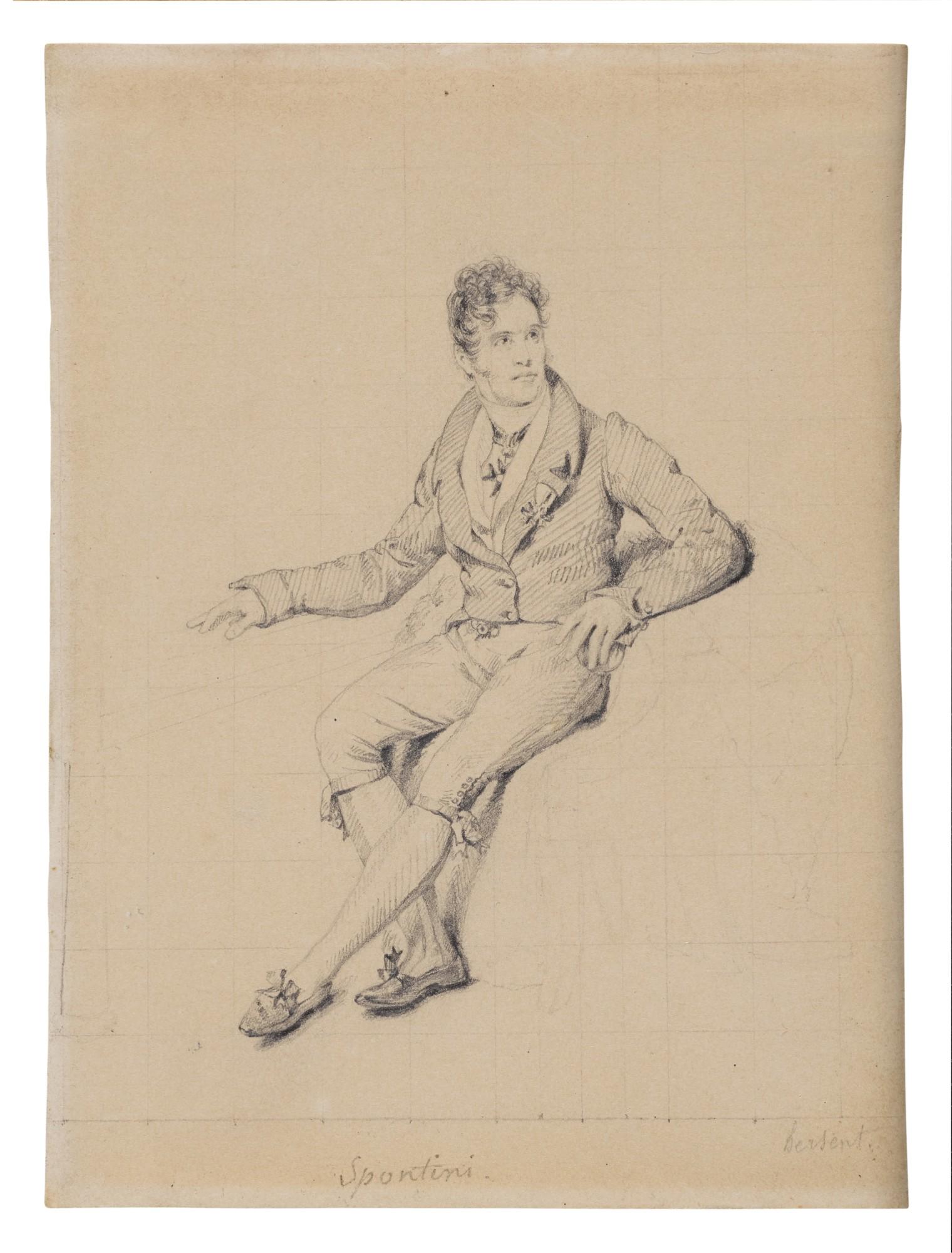 Louis Hersent - Study for a portrait of Gaspare Spontini (1774-1851)