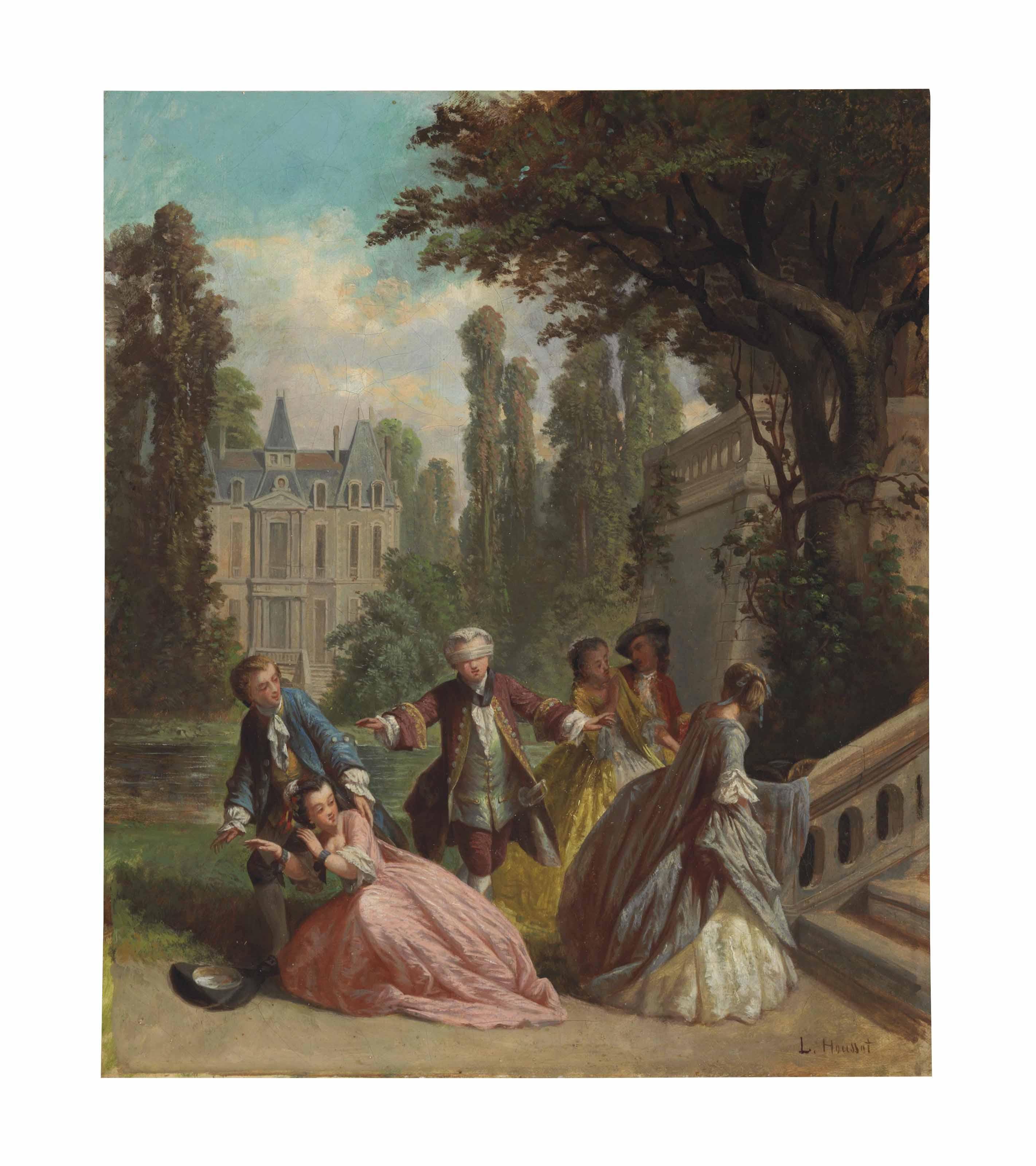 Louis Houssot - Fête Galante; And A Companion Painting