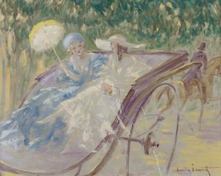 Louis Icart - Deux Elegants En Calèche