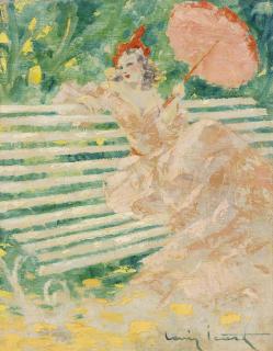 Louis Icart - Femme Avec Un Parasol