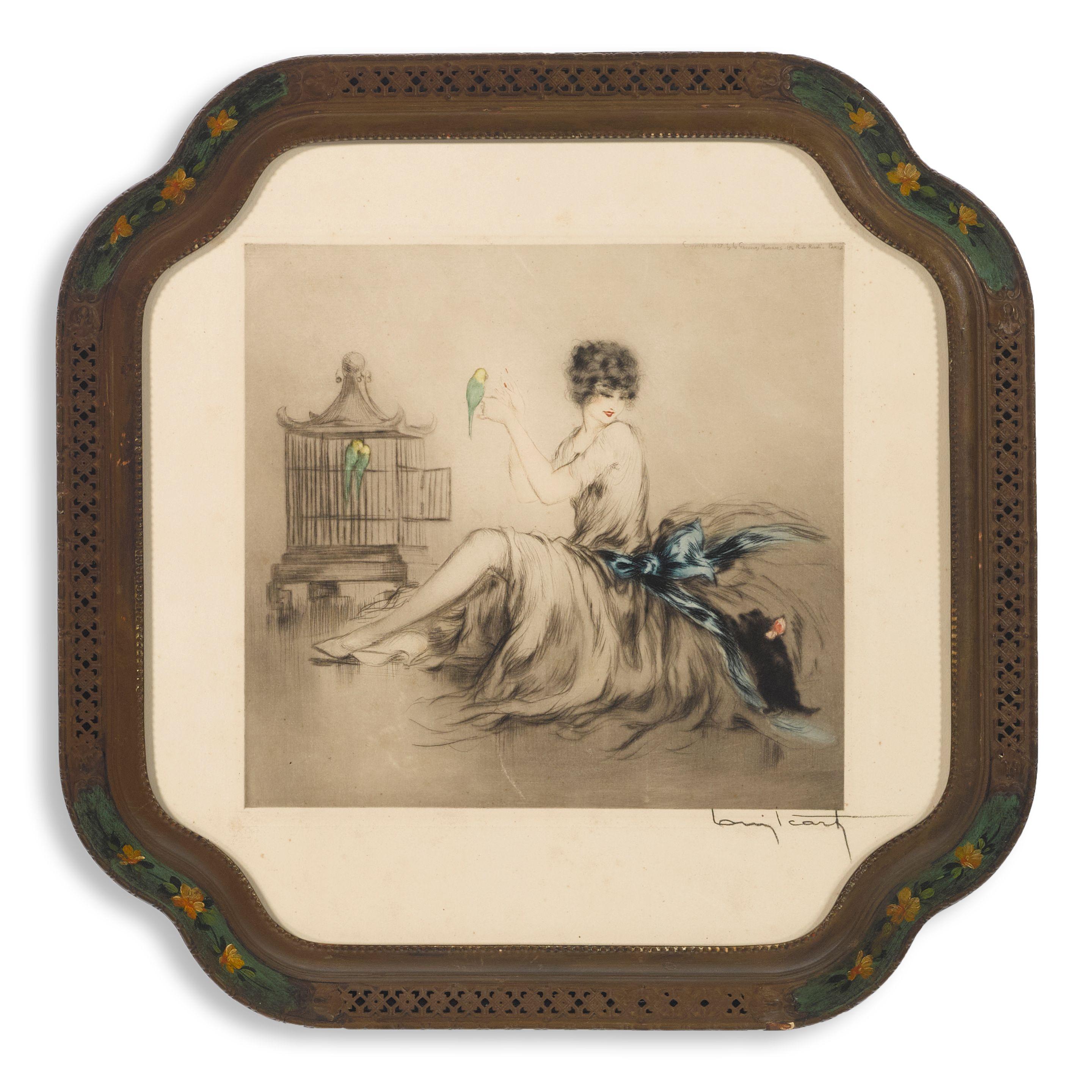 Louis Icart - Jealousy; Blue Parrot 2