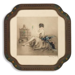 Louis Icart - Jealousy; Blue Parrot 2