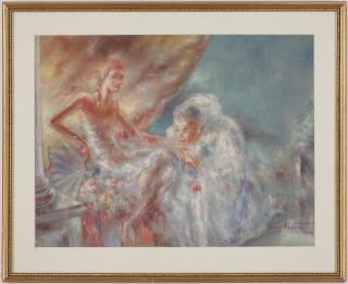 Louis Icart - Kissing Pierrot