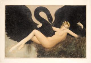 Louis Icart - Leda And The Swan