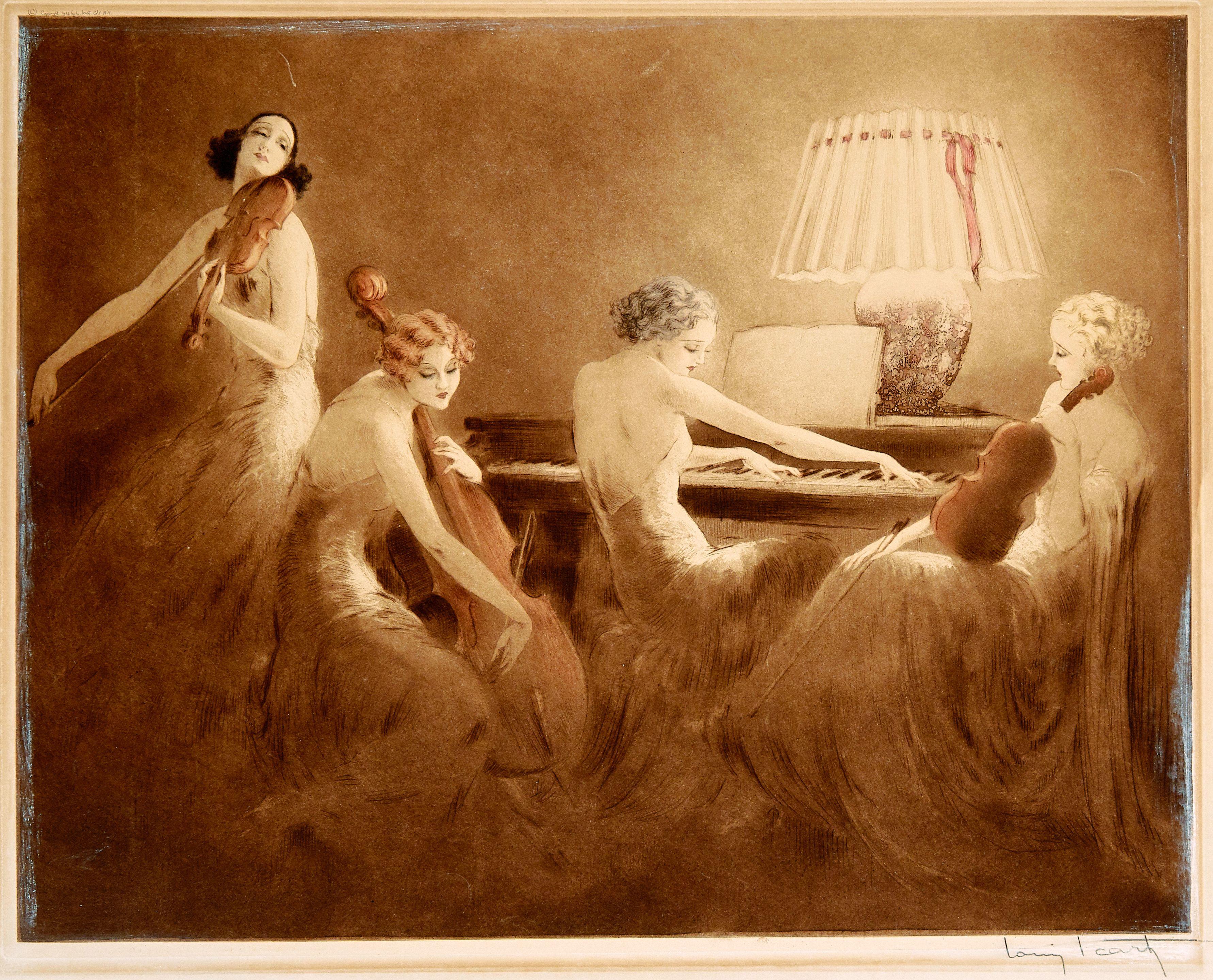 Louis Icart - Melody Hour; Mardi Gras 2 Works