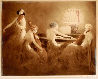 Louis Icart - Melody Hour; Mardi Gras 2 Works