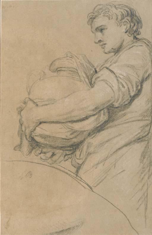 Louis II de Boullogne - Un Homme de Profil À Gauche, Tenant Un Vase