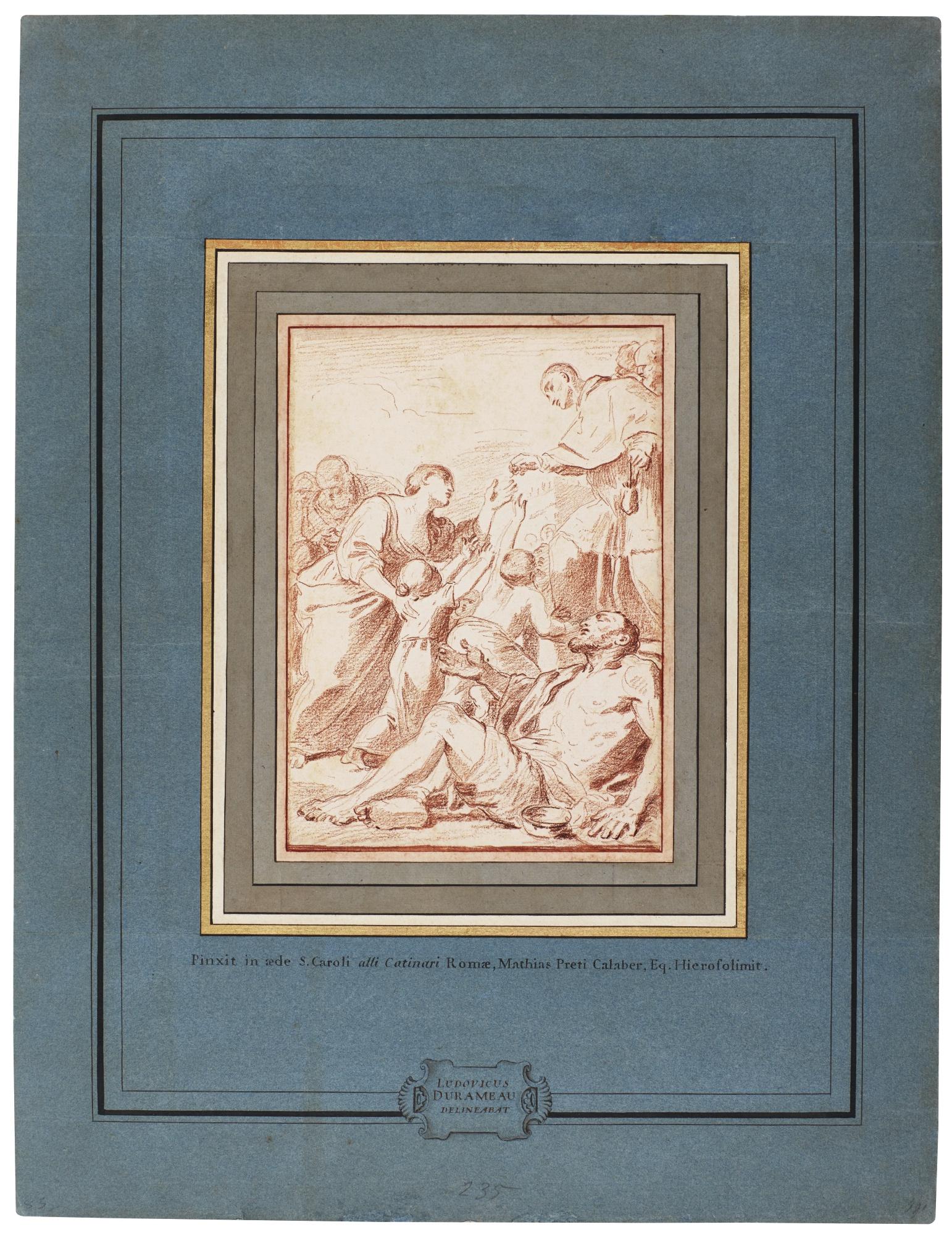 Louis-Jacques Durameau - Saint Charles Borromeo Giving Alms, After Mattia Preti