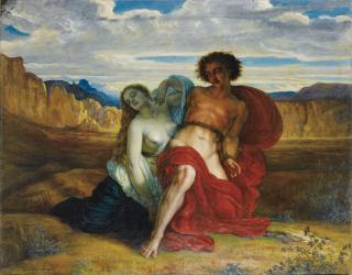 Louis Janmot - Le Supplice De Mézencelouis Janmot ; The Torture Of Mezence ; Signed, Dated And Located 1865 Paris Lower Left ; Oil On Canvas