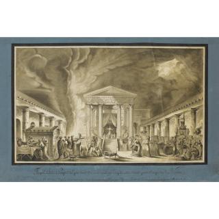 Louis-Jean Desprez - A Night-Time Ceremony Before The Temple Of Isis, Pompeii